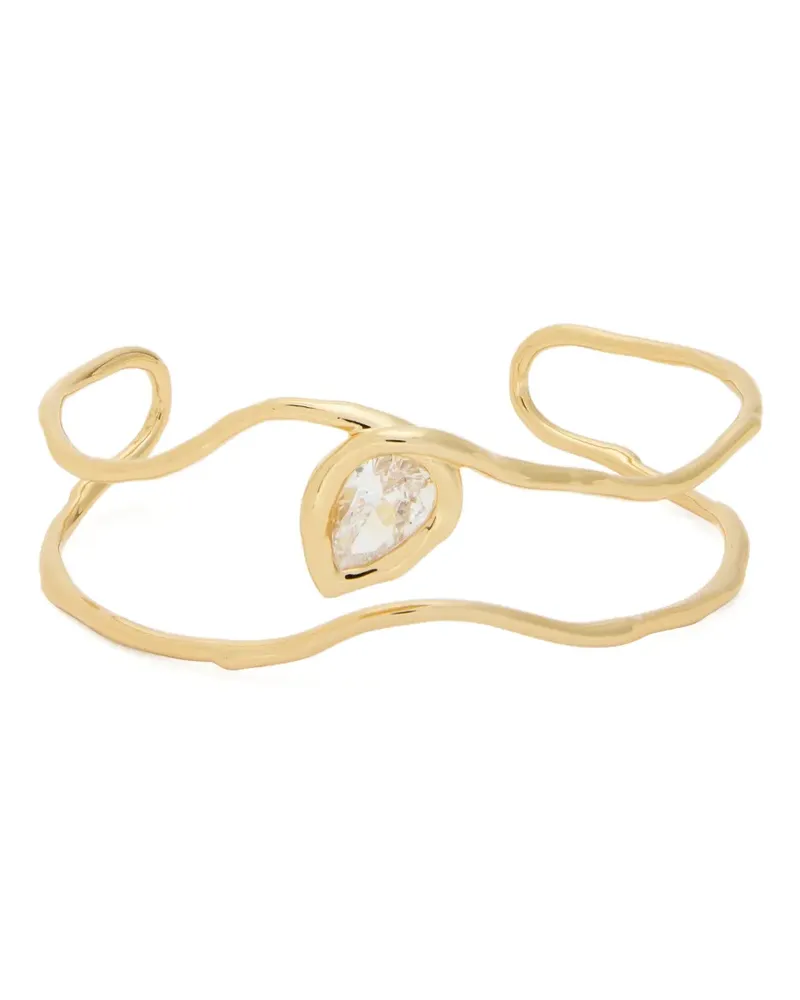 Alexis Bittar Asterales crystal-embellished wavy cuff bracelet - Gold Gold