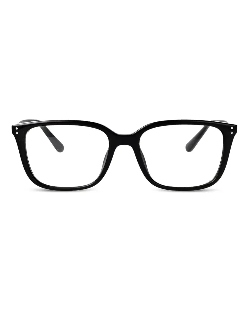 Ray Ban Eckige Brille mit Logo-Schild - Schwarz Schwarz