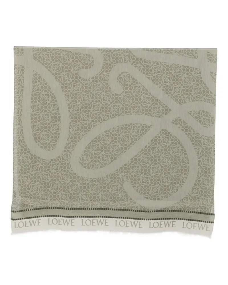 Loewe x Paula's Ibiza Anagram-pattern fringed pareo - Grün Grün