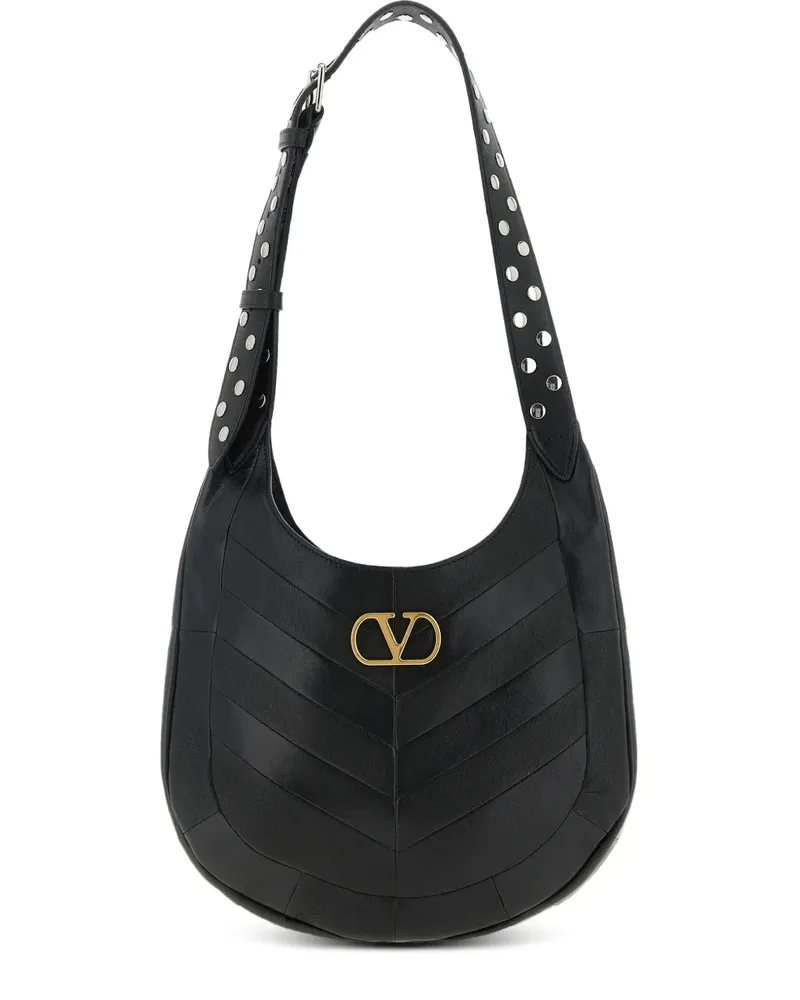 Valentino Garavani Kleine Hoboho Chevron Schultertasche - Schwarz Schwarz