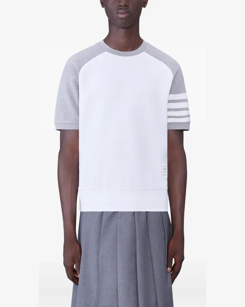 Thom Browne Sweatshirt mit kurzen Ärmeln - Weiß Weiß