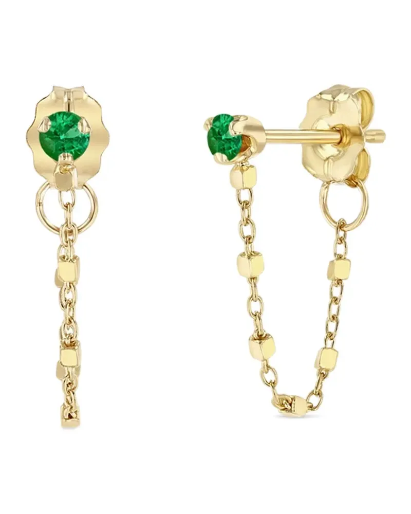 ZOË CHICCO 14kt Gelbgoldohrringe mit Smaragd Gold