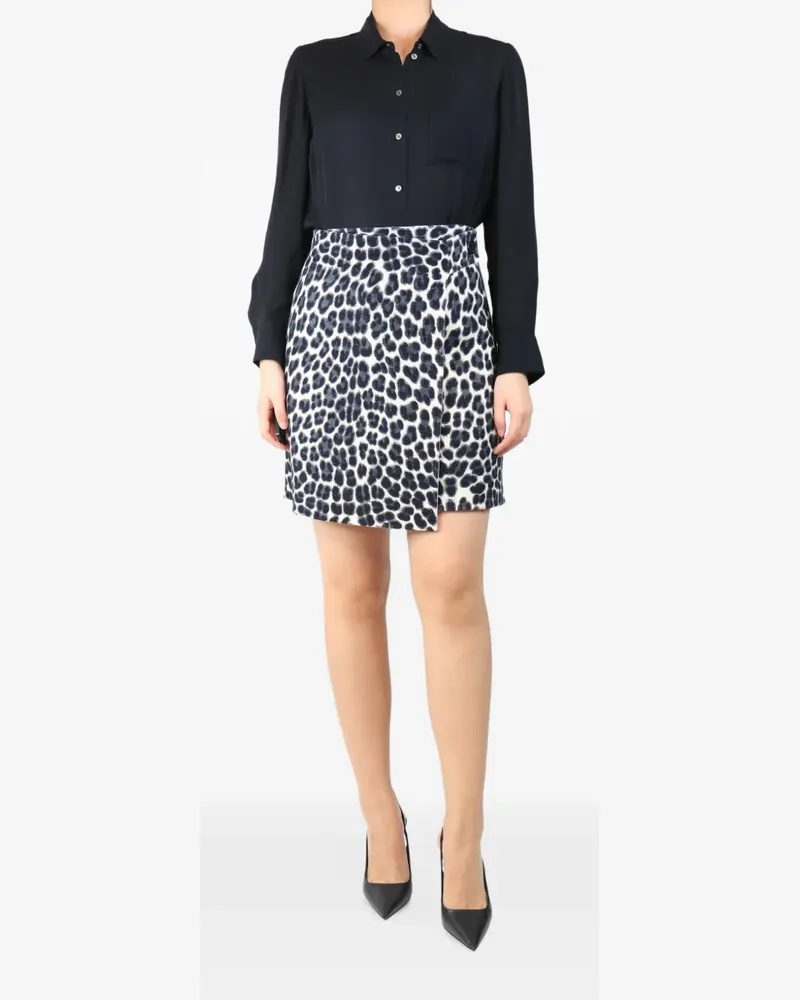 P.A.R.O.S.H. P.A.R.O H. leopard-print wrap mini skirt - Nude Nude