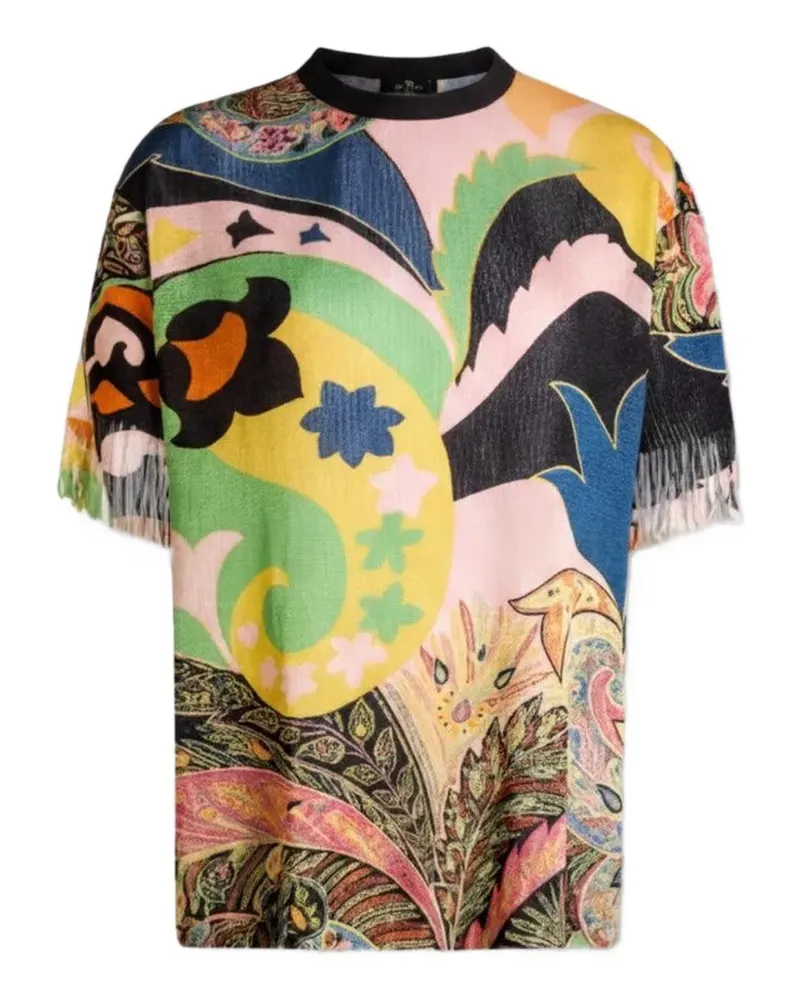 Etro paisley-print frayed sweater - Nude Nude