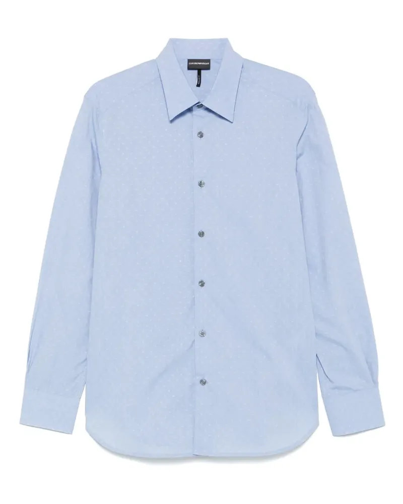 Emporio Armani Hemd mit Jacquard-Logo - Blau Blau