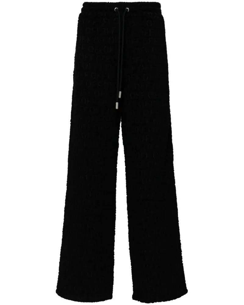 OFF-WHITE Weite Hose mit Logo-Print - Schwarz Schwarz