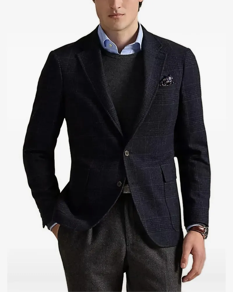 Ralph Lauren check-pattern buttoned blazer - Blau Blau