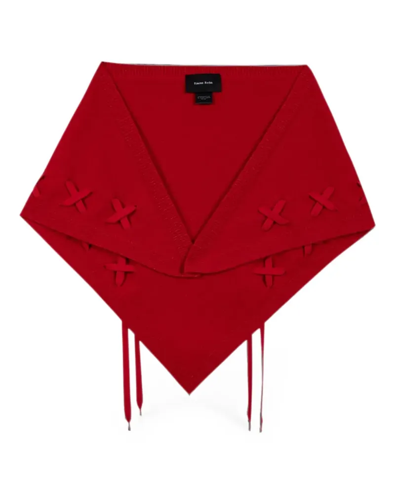 Simone Rocha lace-up knitted neckerchief scarf - Rot Rot