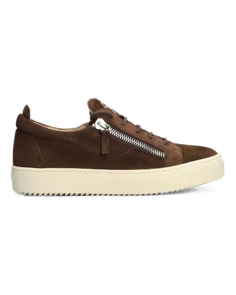 Giuseppe Zanotti side-zip suede sneakers - Braun Braun