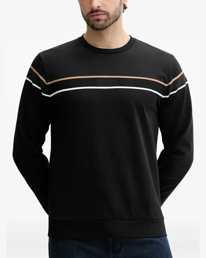 HUGO BOSS Sweatshirt mit Streifendetail - Schwarz Schwarz