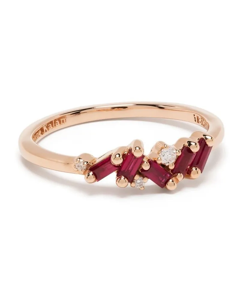 Suzanne Kalan 18kt Fireworks Rotgoldring mit Diamanten - Rosa Rosa