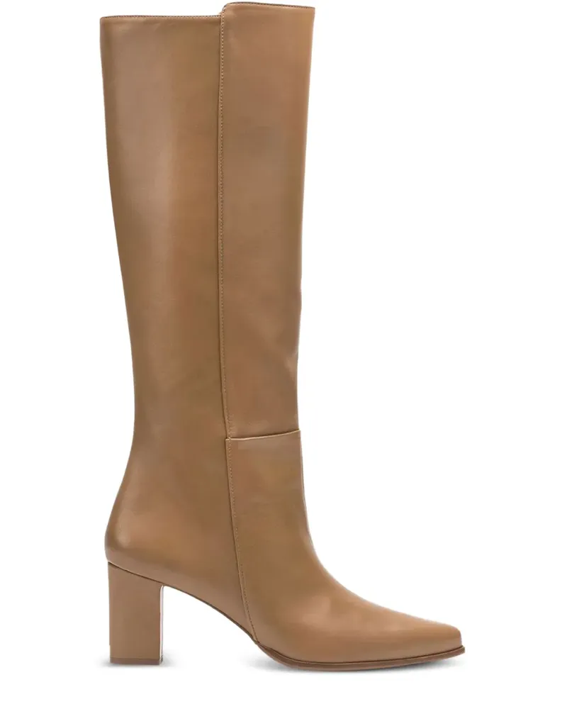 Flattered Kniehohe Tess Stiefel mit Reißverschlussdetail - Nude Nude