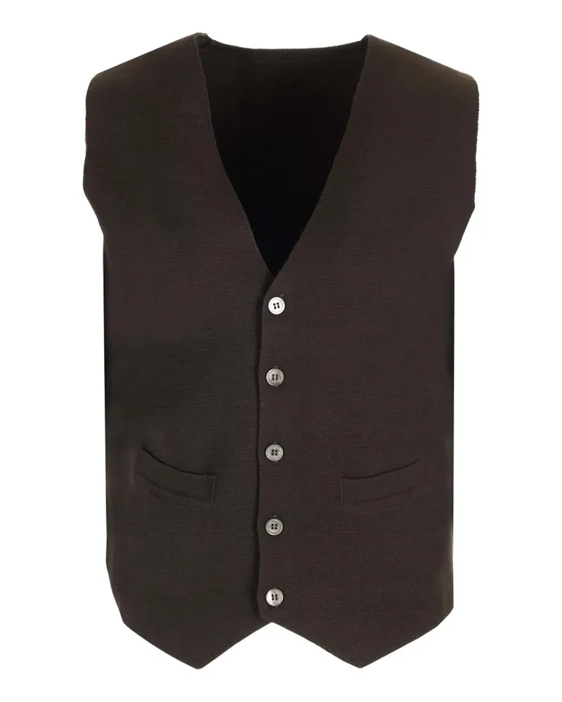 Al Duca D’Aosta 1902 knitted button-up gilet - Braun Braun