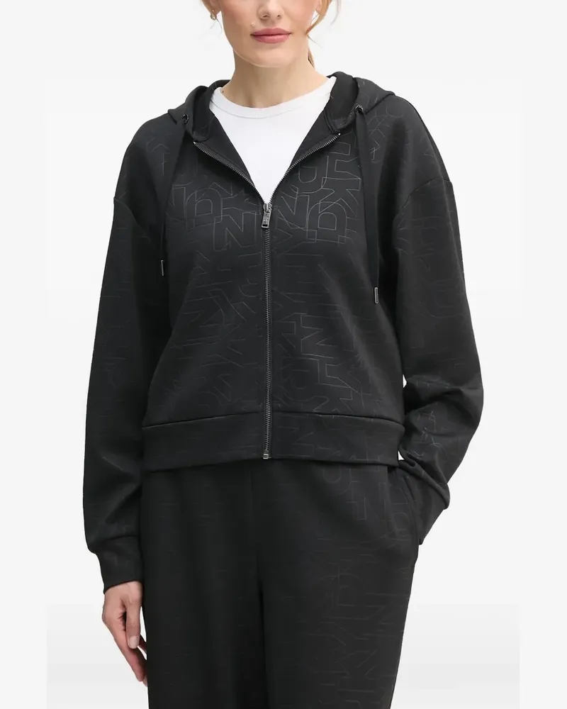 DKNY Hoodie mit Reißverschlussmuster - Schwarz Schwarz