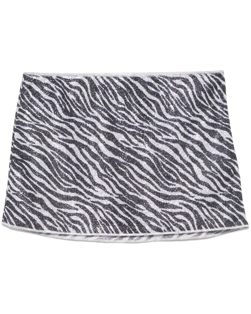 Oséree Minirock mit Zebra-Print - Schwarz Schwarz