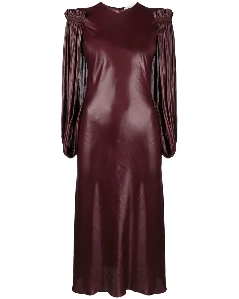 Stella McCartney Midikleid mit drapierten Ärmeln - Violett Violett