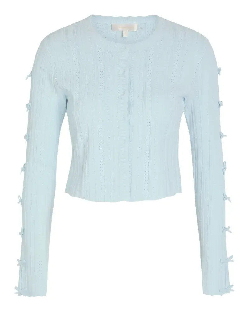 LoveShackFancy Zoriah ribbed cardigan - Blau Blau