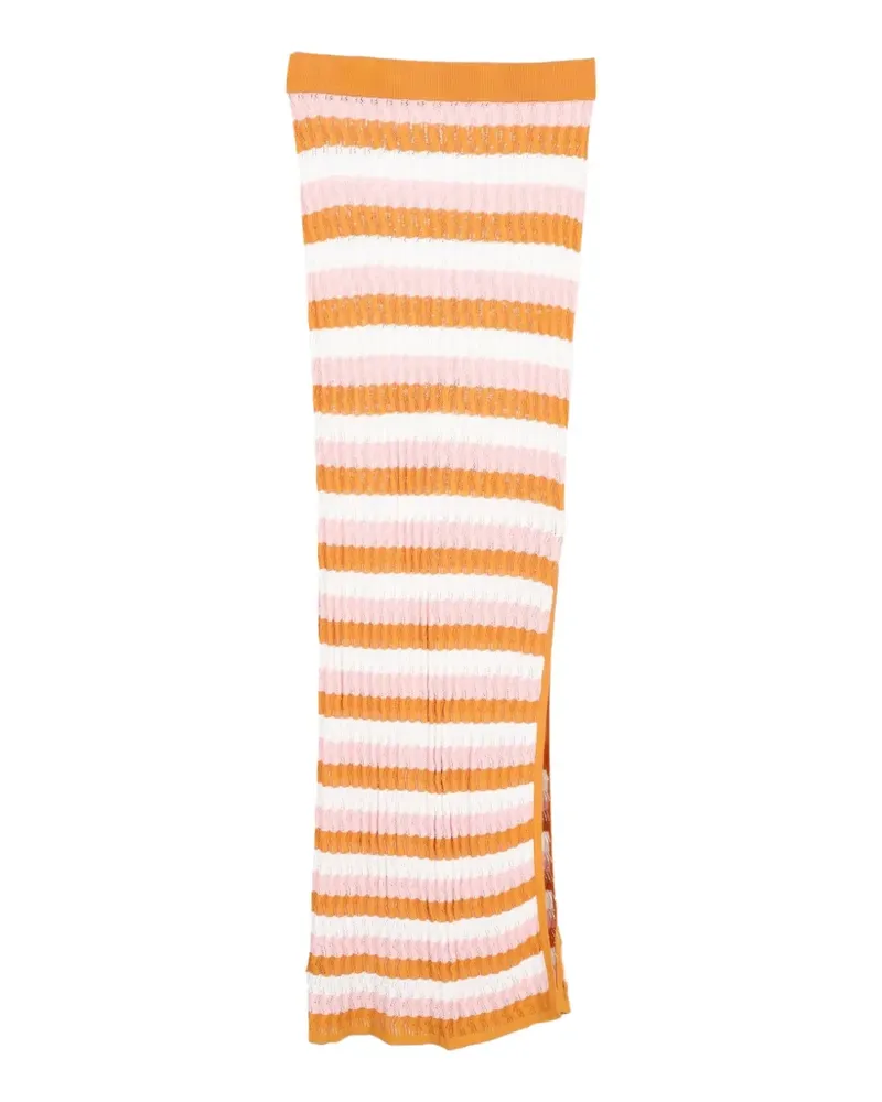 Dodo Bar Or striped knitted maxi skirt - Orange Orange