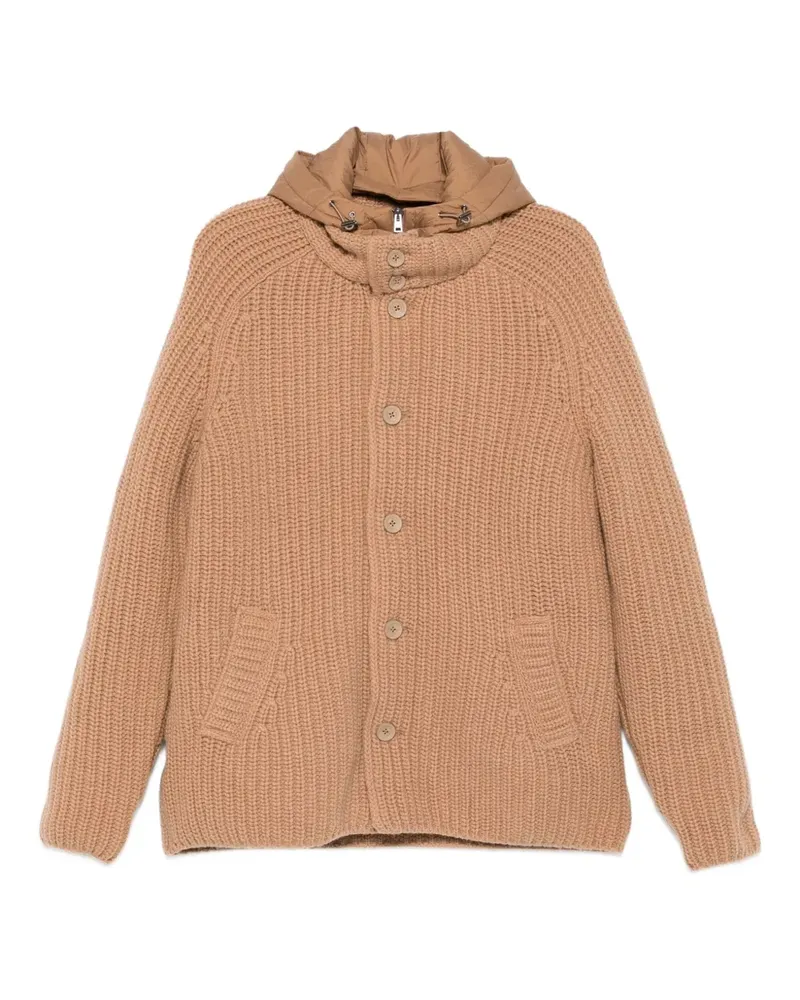 Herno Gerippte Strickjacke mit Kapuze - Nude Nude