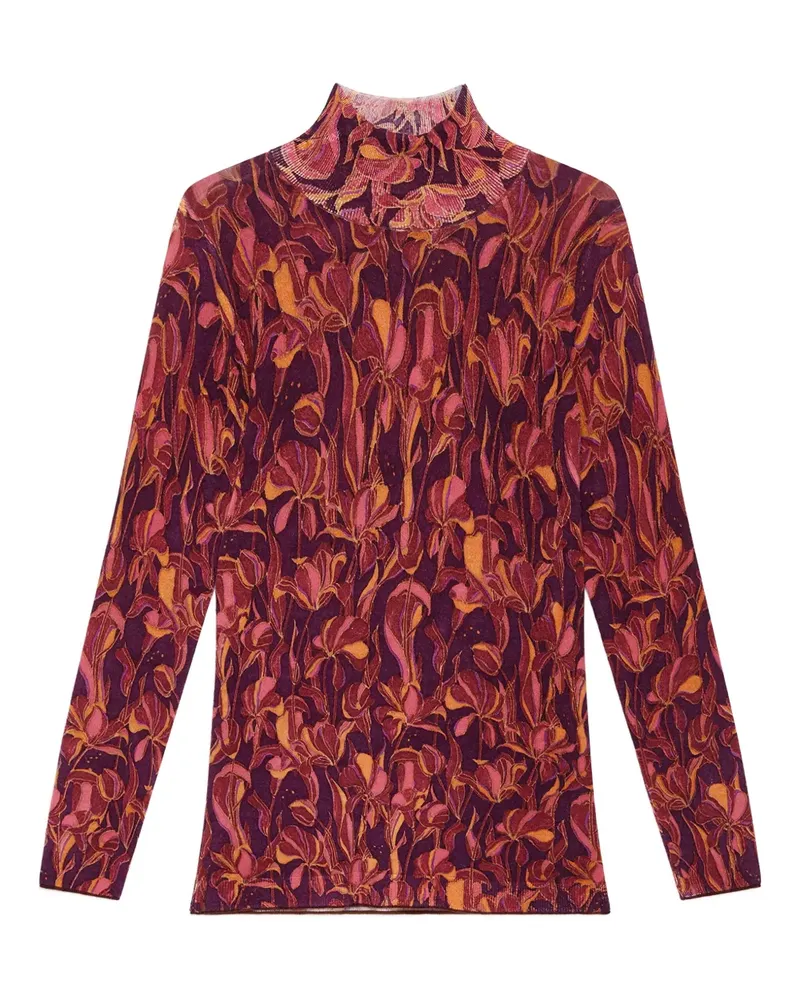 Maliparmi Rollkragenpullover mit Blumen-Print - Rot Rot