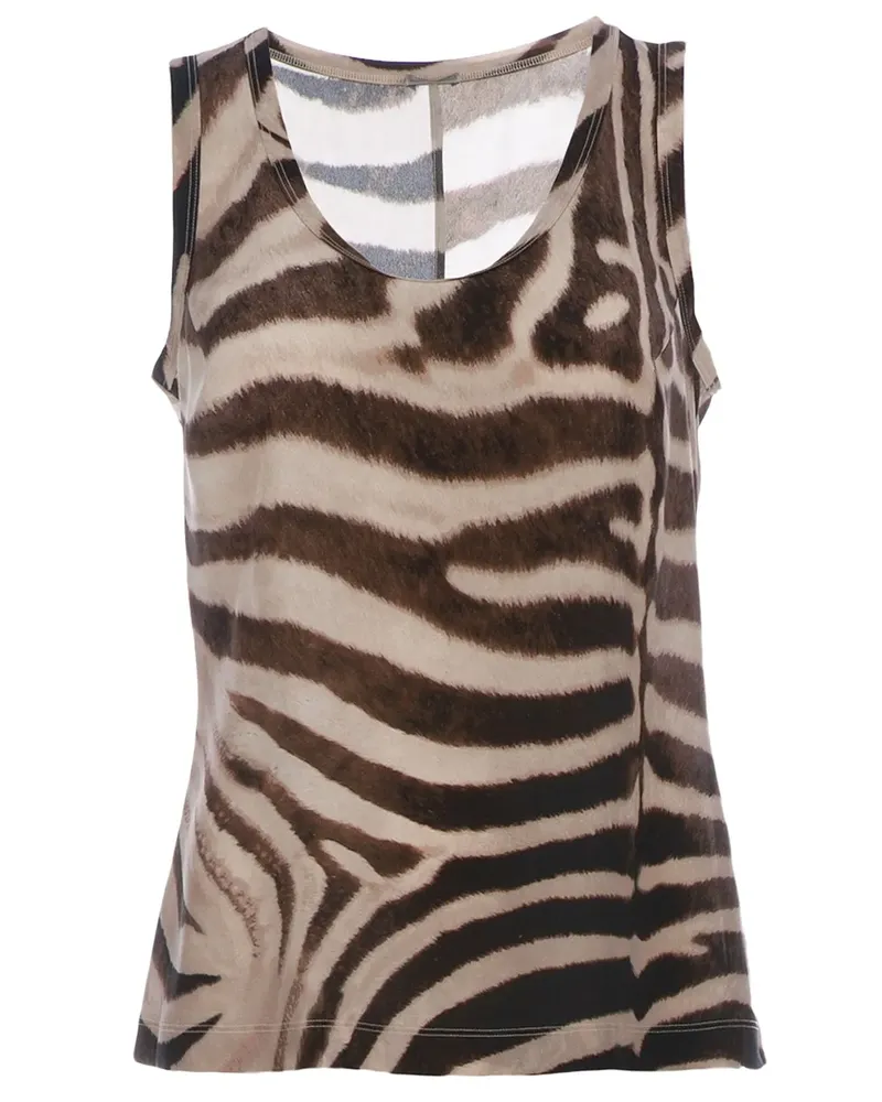 Mantù Zebra print tank top - Braun Braun