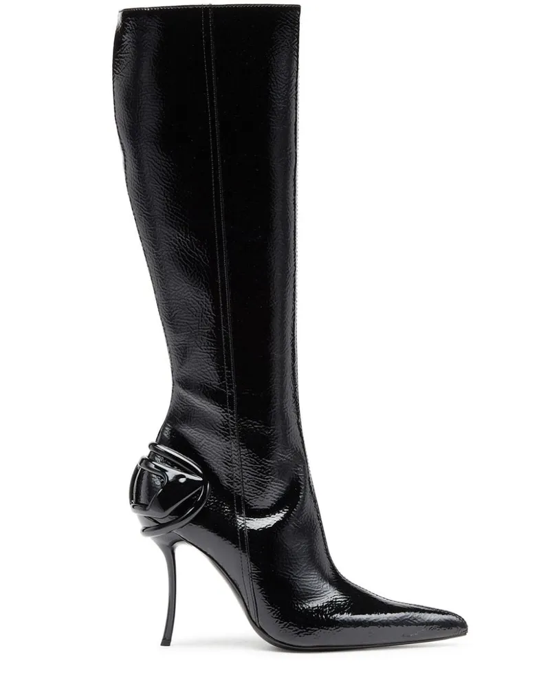 Diesel Stiefel aus Leder 110mm - Schwarz Schwarz