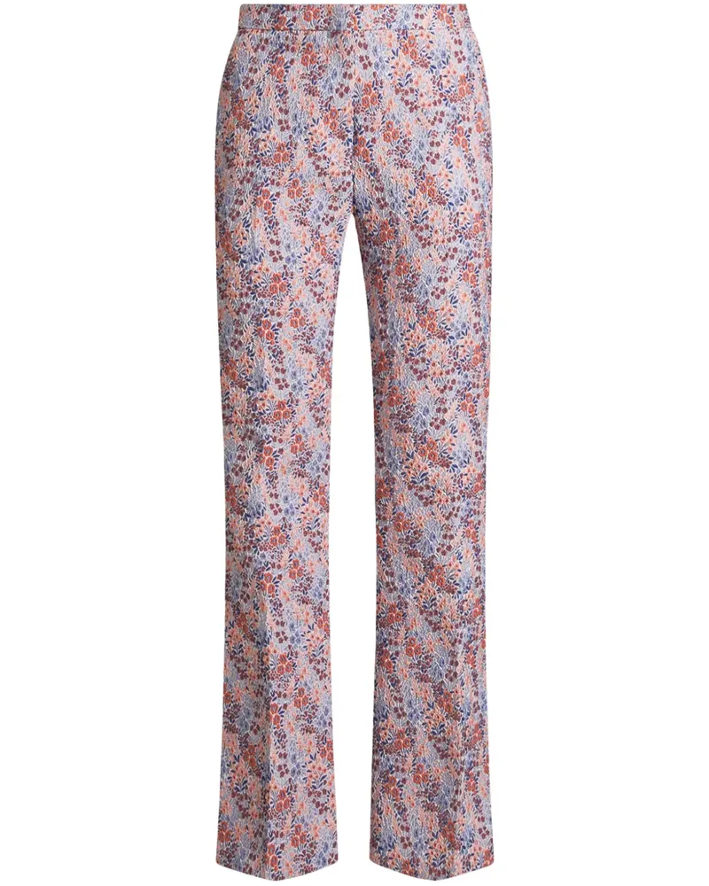 Etro Hose mit Blumenjacquard - Blau Blau