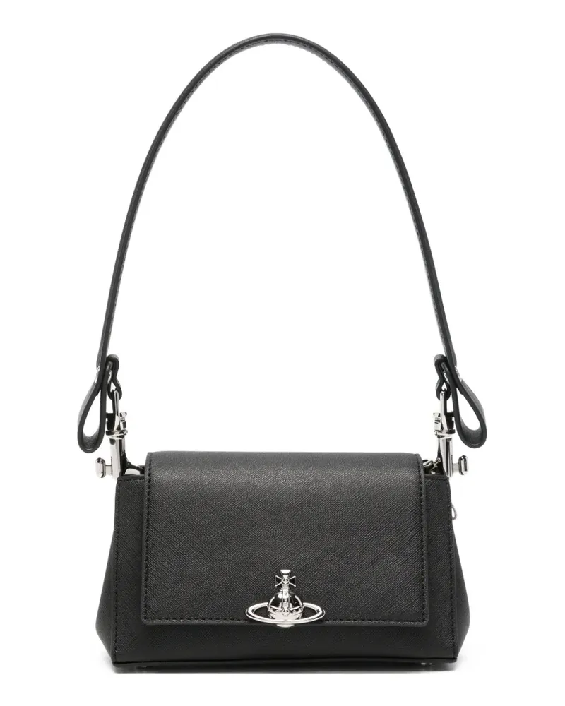 Vivienne Westwood small Hazel logo-plaque shoulder bag - Schwarz Schwarz