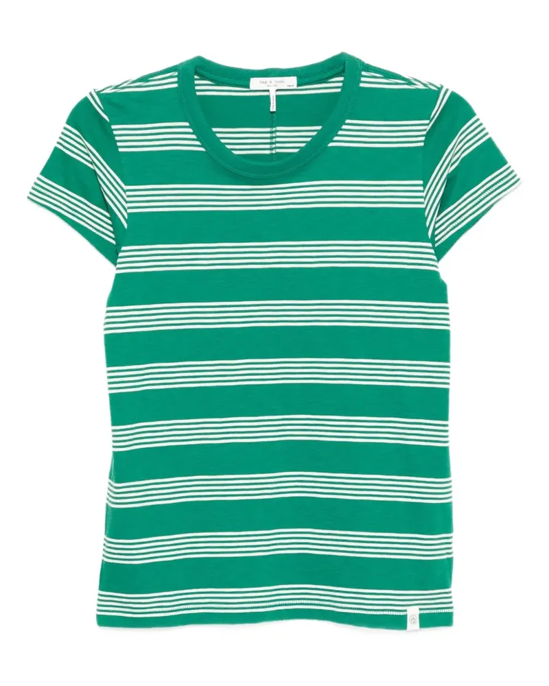 Rag & Bone Gestreiftes The Slub T-Shirt - Grün Grün