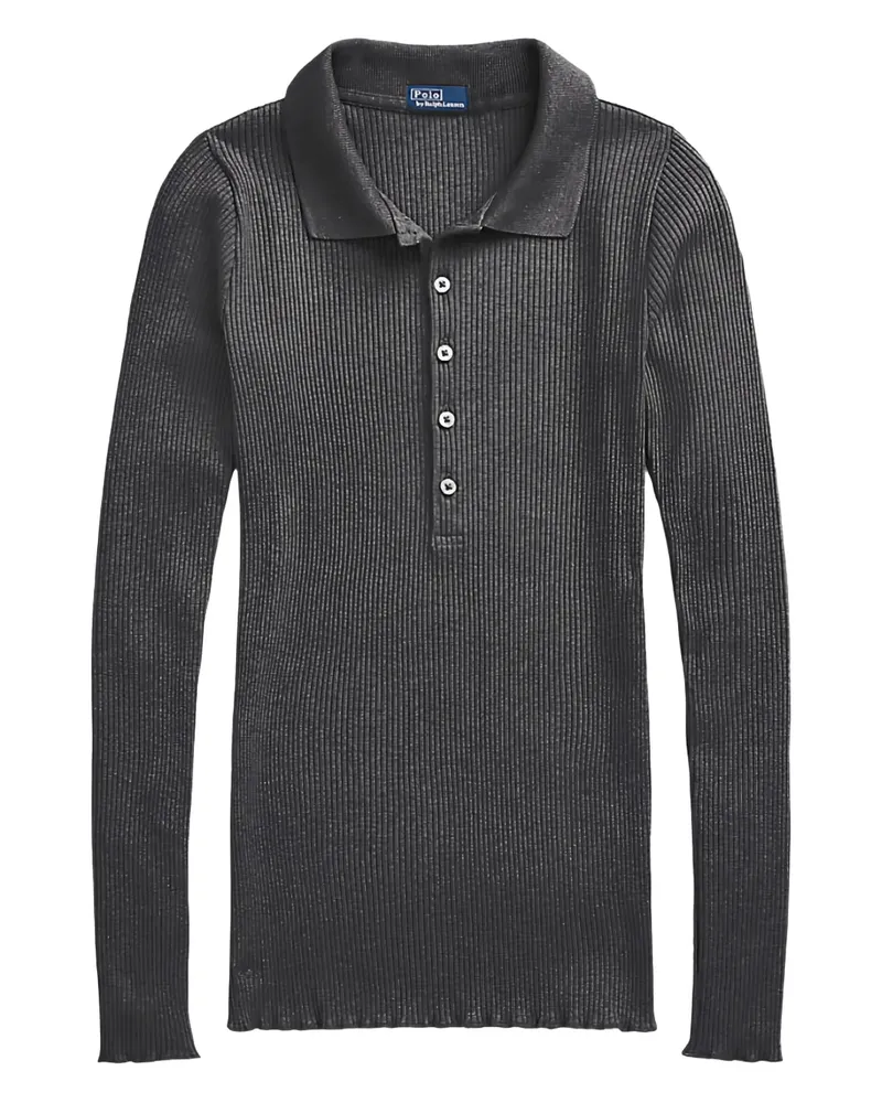 Ralph Lauren Geripptes Poloshirt - Grau Grau