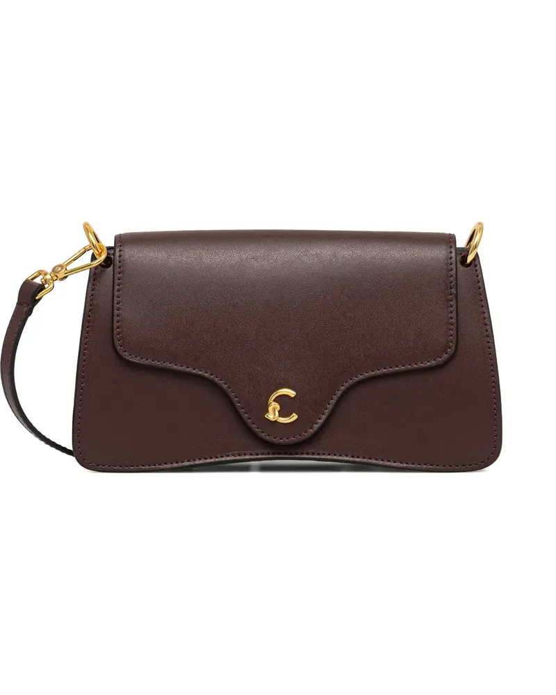 Coccinelle Mini C-Me Schultertasche mit Logo-Schild - Rot Rot