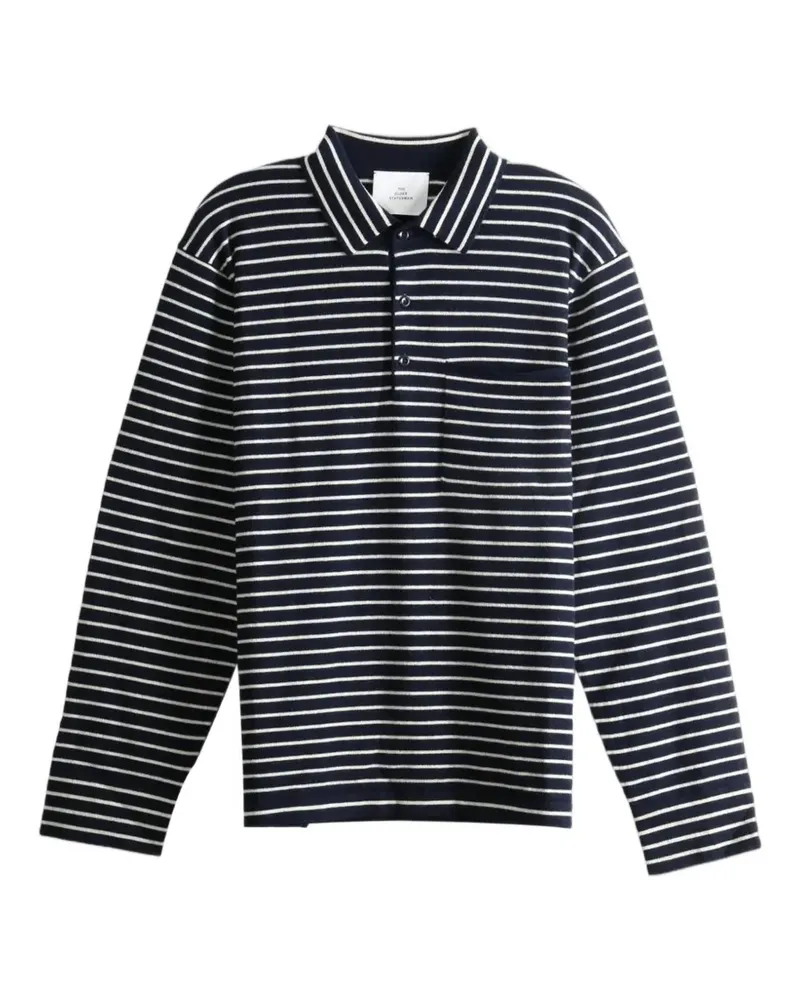 The Elder Statesman Superlight striped long-sleeve polo shirt - Blau Blau