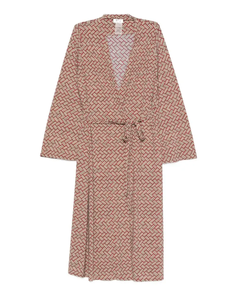 SIYU geometric-pattern wrap midi dress - Rot Rot