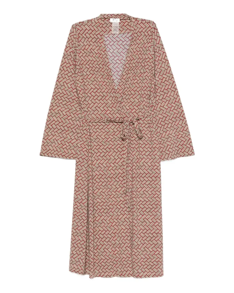 SIYU geometric-pattern wrap midi dress - Rot Rot