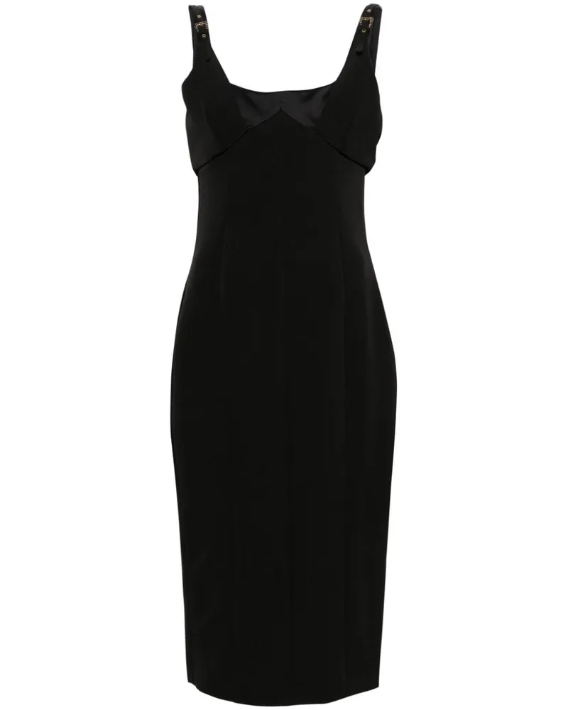 Versace Jeans Cady-Midikleid mit eckigem Ausschnitt - Schwarz Schwarz