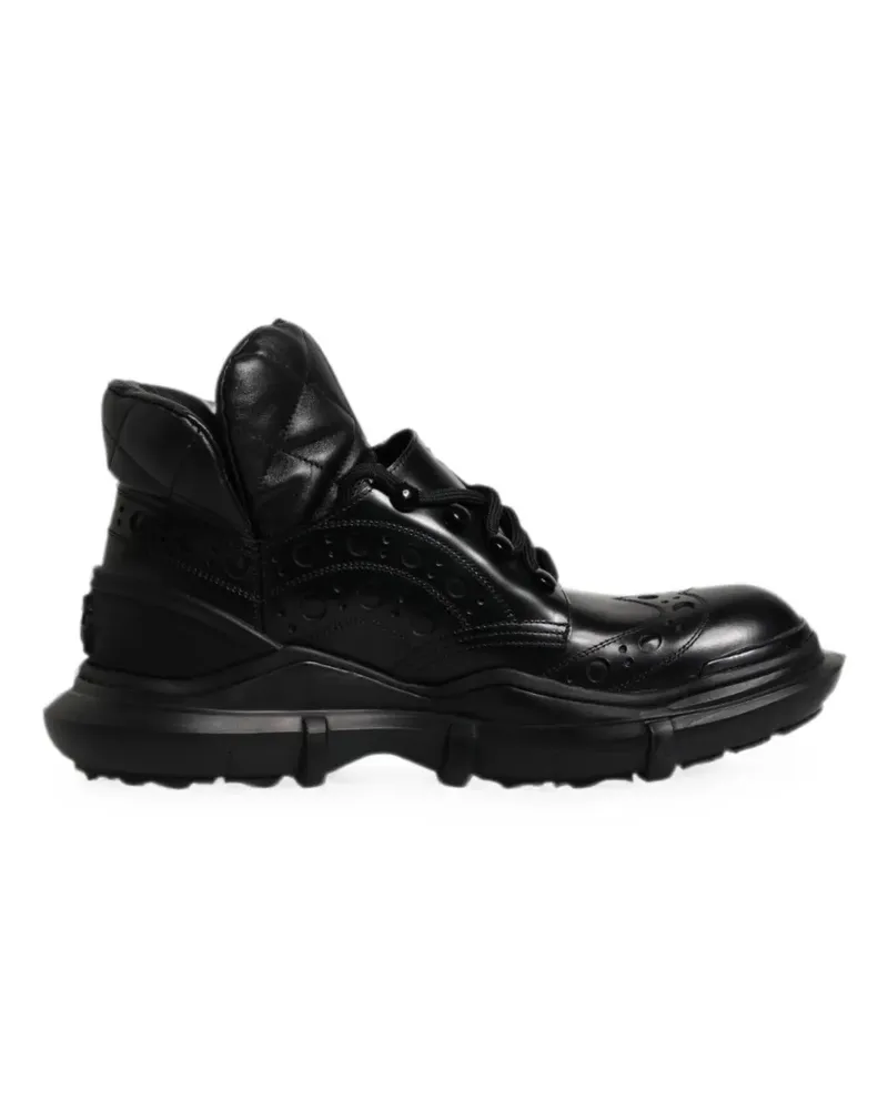 Dolce & Gabbana Gesteppte Plateau-Sneakers mit Budapestermuster - Schwarz Schwarz