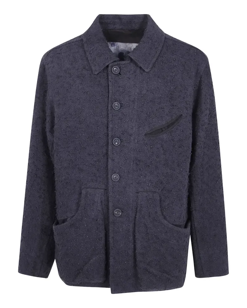 Ziggy Chen textured-finish button-up jacket - Blau Blau