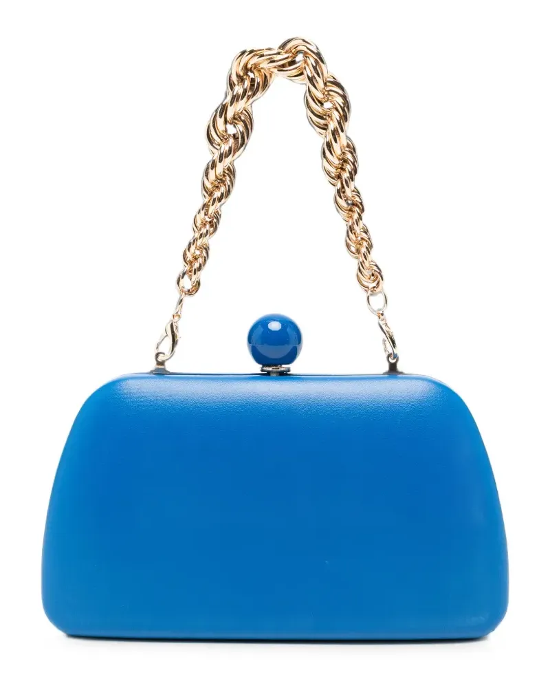 Velvet Sade ball-clasp clutch bag - Blau Blau