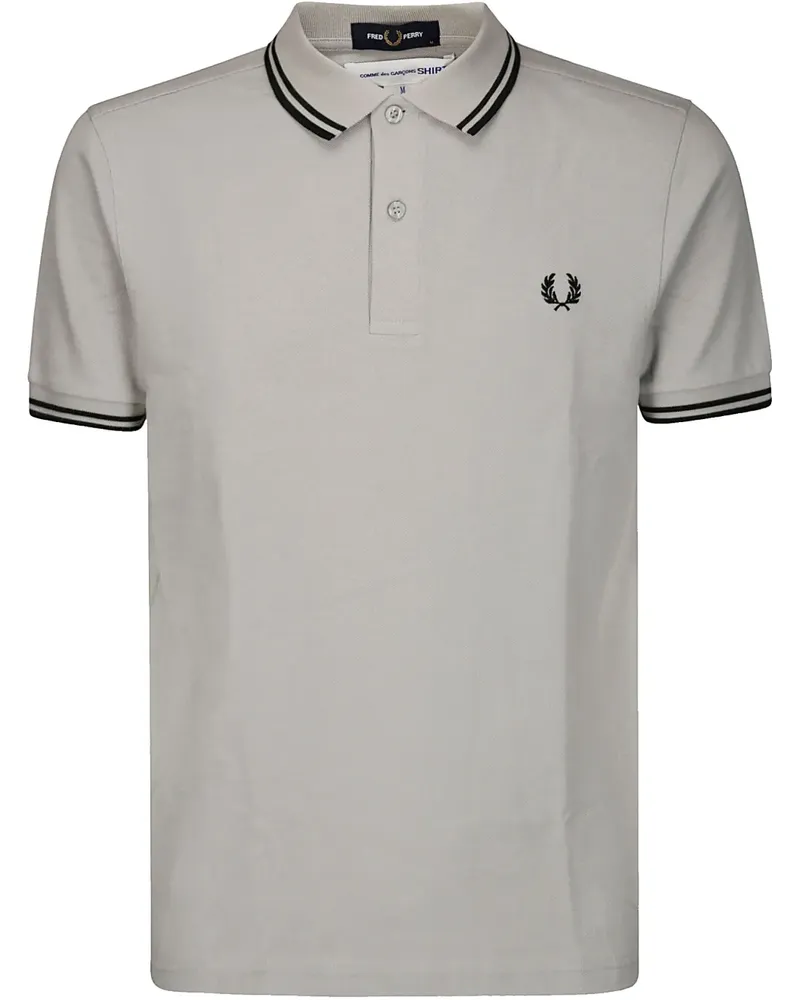 Comme des Garçons x Fred Perry Poloshirt mit Logo-Stickerei - Grau Grau