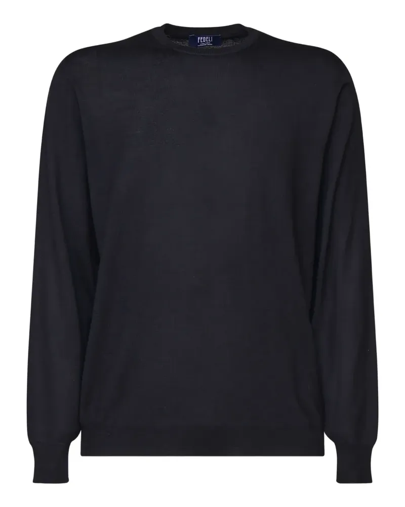 Fedeli Pullover mit rundem Ausschnitt - Schwarz Schwarz
