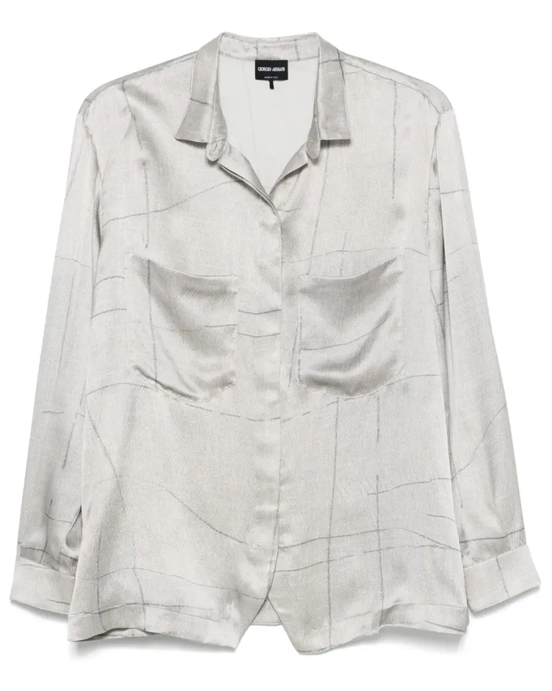 Giorgio Armani Hemd mit abstraktem Print - Grau Grau