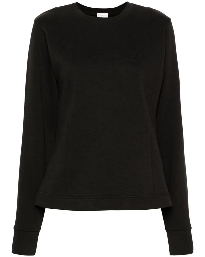 Moncler Sweatshirt mit Logo-Prägung - Schwarz Schwarz