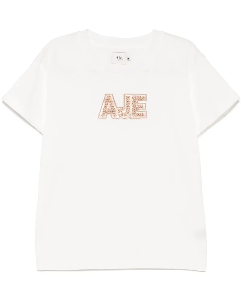 Aje. Devotion T-Shirt mit geflochtenem Logo - Weiß Weiß