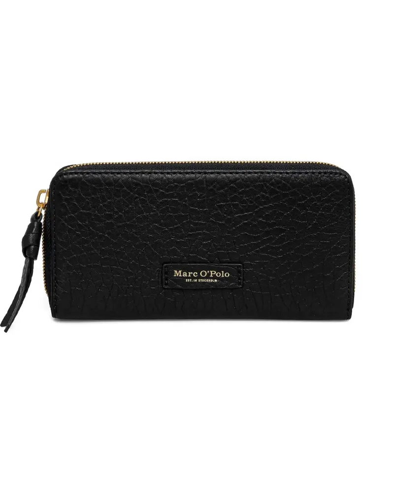 Marc O'Polo pebbled leather wallet - Schwarz Schwarz
