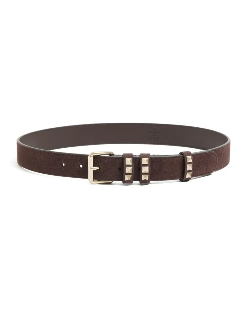 Valentino Garavani Rockstud suede belt 30 mm - Braun Braun