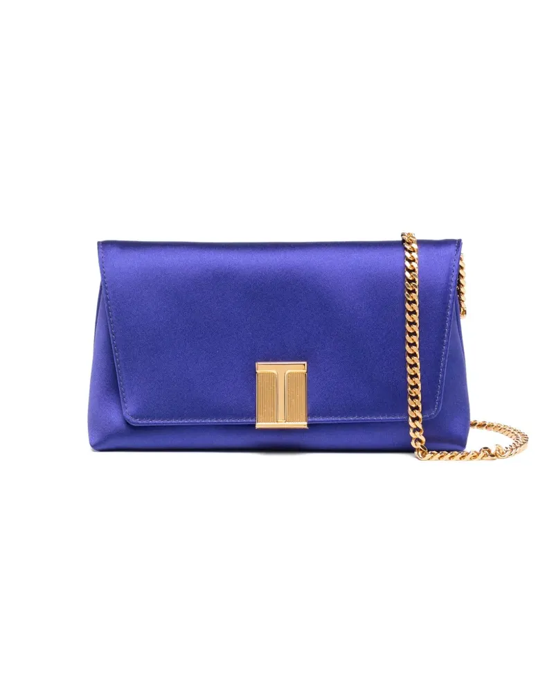 Tom Ford Nobile Mini-Tasche aus Satin mit Kettenriemen - Violett Violett