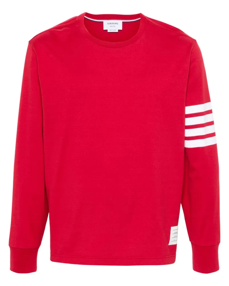 Thom Browne T-Shirt mit Logo-Streifen - Rot Rot