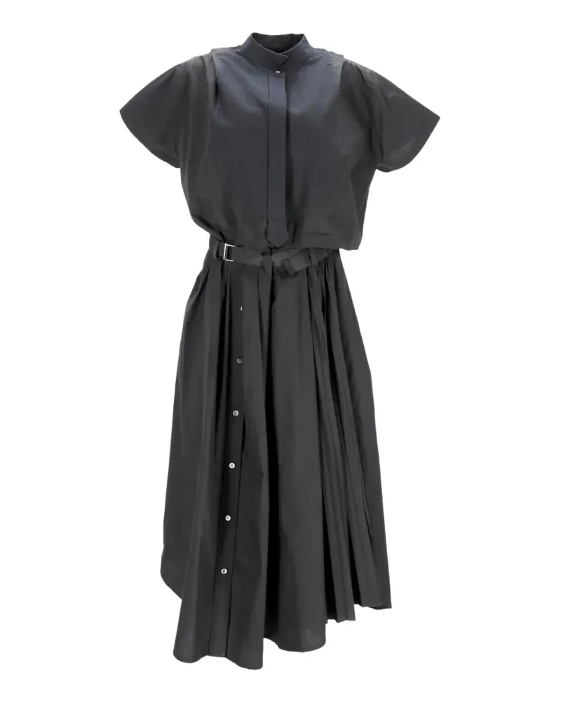 Sacai midi belted cut-out shirt dress - Schwarz Schwarz