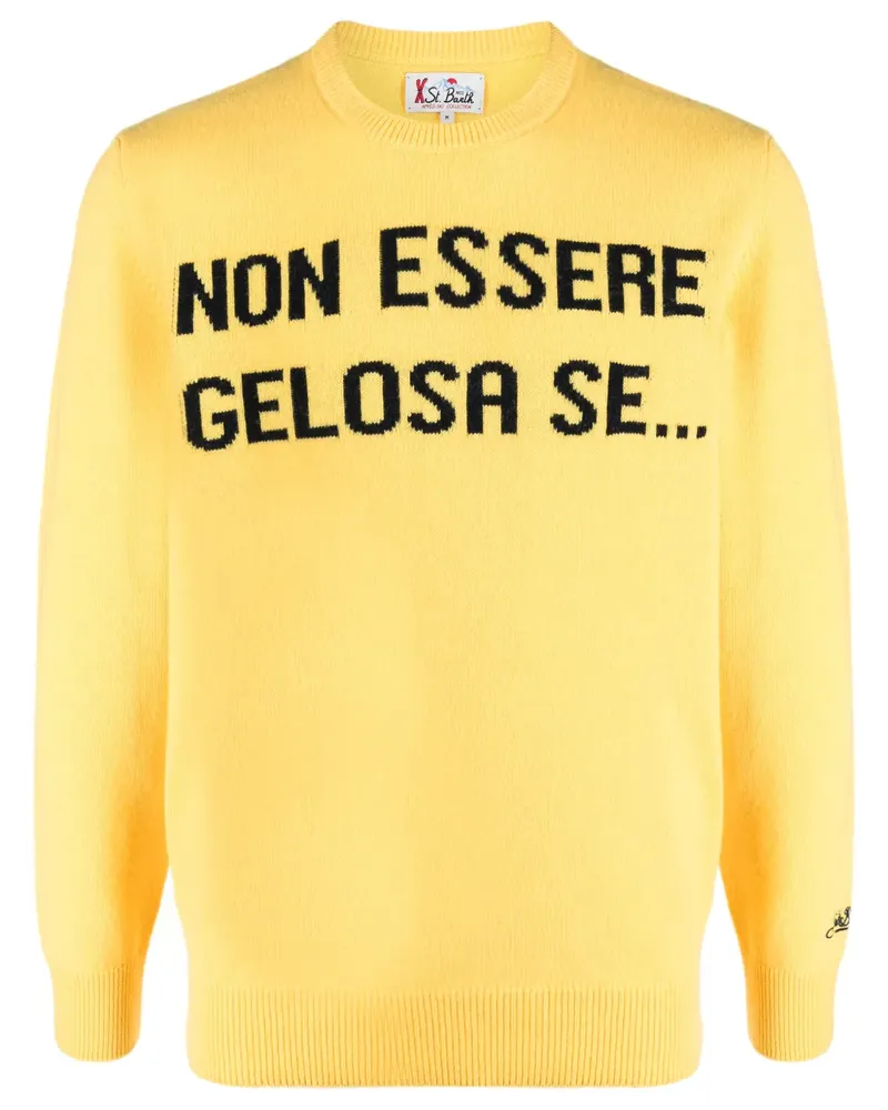 MC2 Saint Barth Intarsien-Pullover mit rundem Ausschnitt - Gelb Gelb