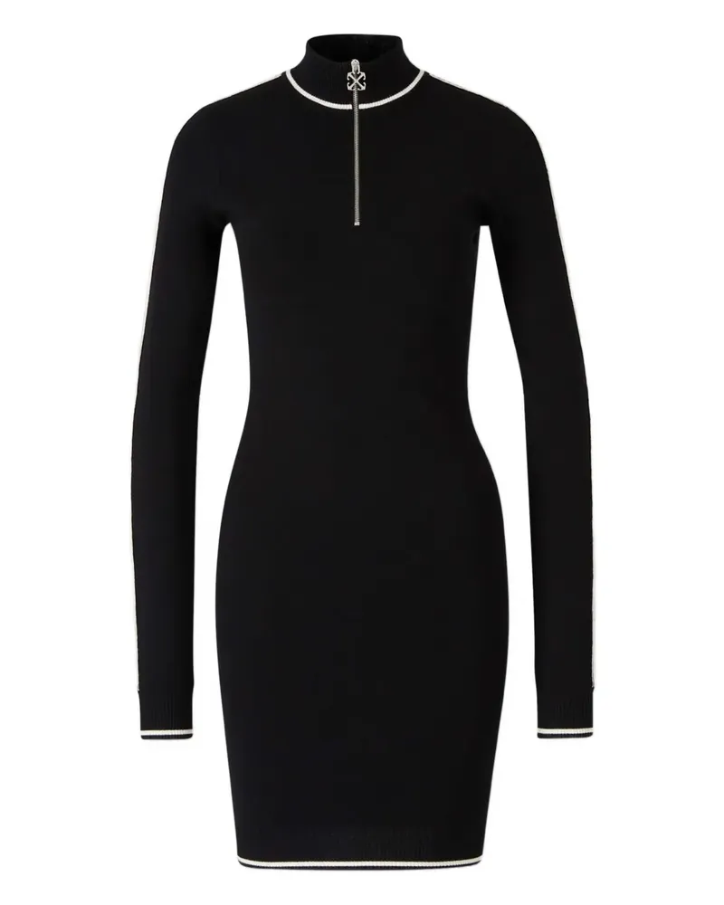 OFF-WHITE zip-fastening stripe-detail dress - Schwarz Schwarz